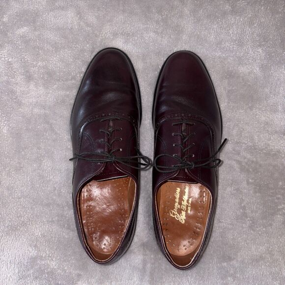 Keith Highlanders Dress Shoes Mens 8.5 D Burgundy Leather Plain Toe Oxfords EUC - Picture 5 of 10